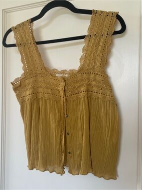 Doen Vera Lace Top — Wheat